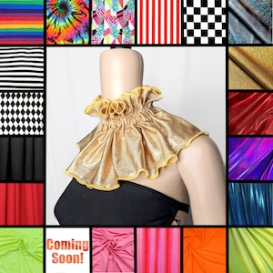 Large Clown Collars Metallic Clown Ruff Circus Stripe Pierrot Collar Fire Safe Clown Collar Striped Costume Plus Size Neck Ruff
