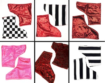 Fundas para botas de patines de ruedas para adultos pequeños, listas para enviar. Fundas para patines de hielo. Accesorios metálicos para roller derby. Protectores de patines tie-dye brillantes.