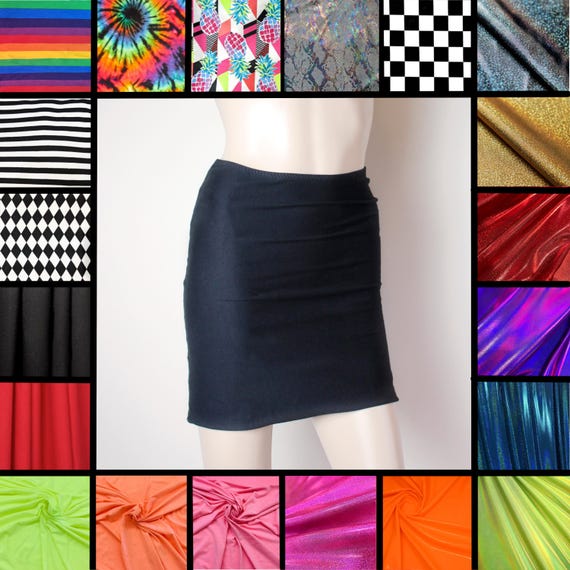 Metallic Spandex Skirt Bodycon Skirt Shiny Skirt High Waist Mini Skirt Festival Bottoms Plus Size Mini Skirt Club Skirt Wet Look Short Tight
