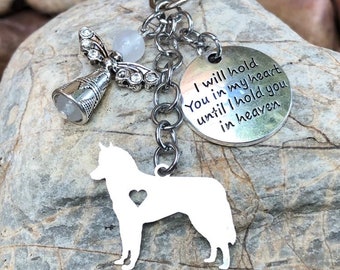 ForLeatherMore Pet Key Fobs Genuine Leather Keychain Husky