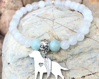 Labrador dog memorial gemstone bracelet, dog bracelet, Labrador retriever  jewelry, pet loss, memorial jewellery, pet keepsake, gift, animal
