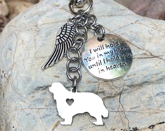 Cavalier King Charles pet memorial keychain - pet keepsake - dog key chain - bag charm - pet loss - gift - cavalier jewelry