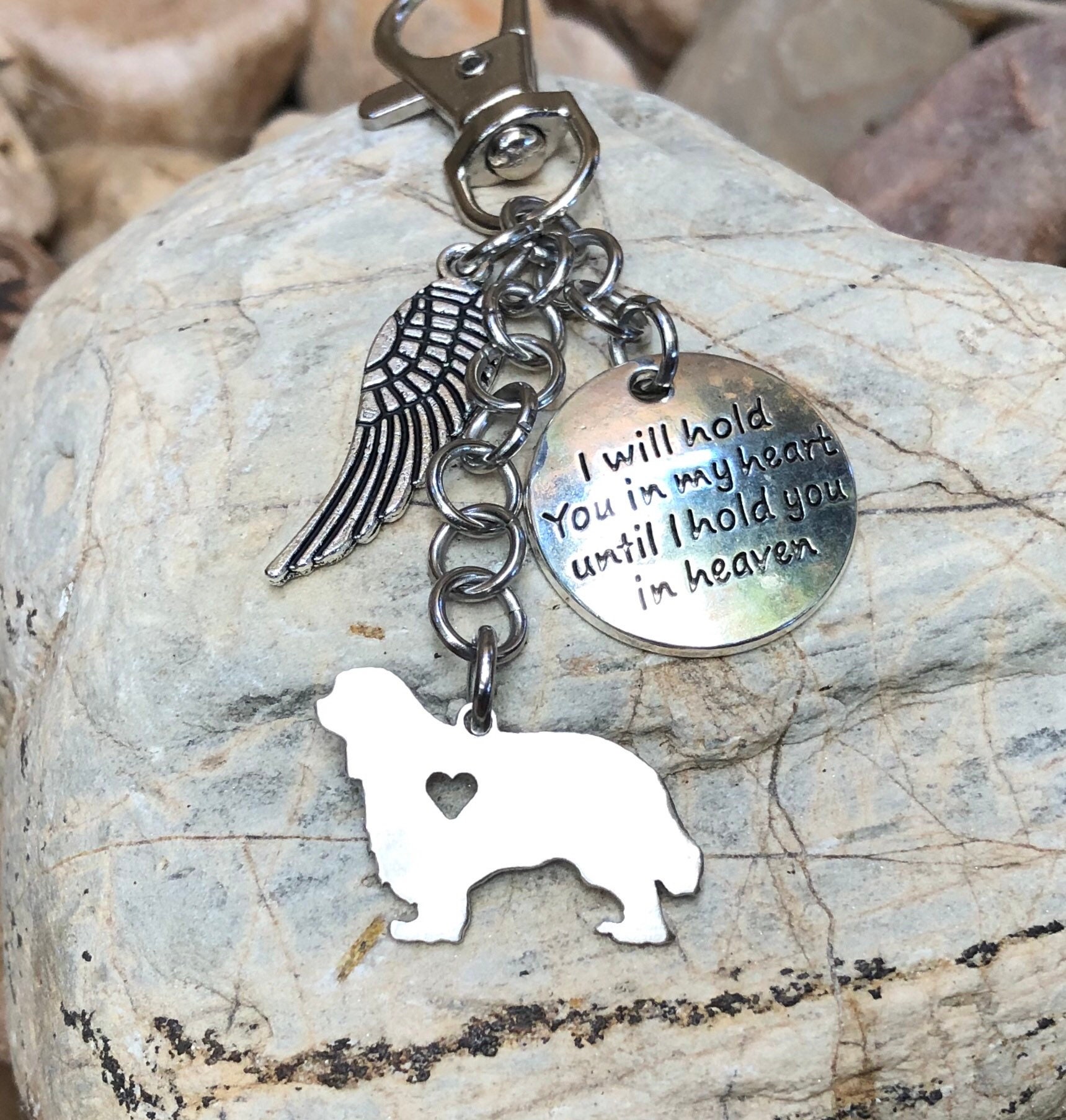 Cavalier King Charles pet memorial keychain - pet keepsake - dog