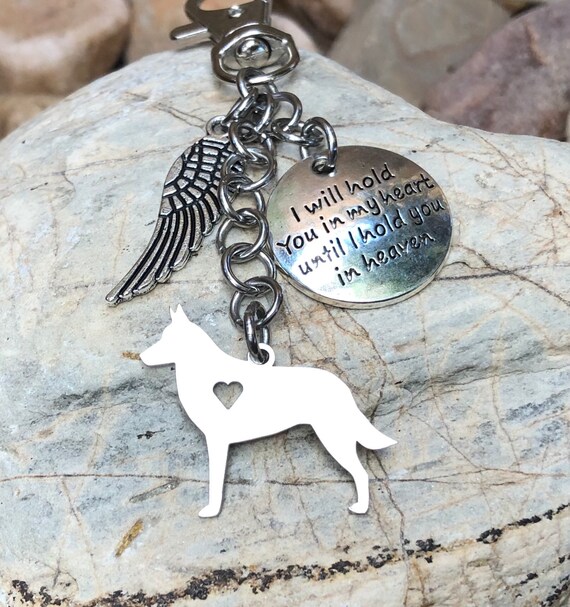 Belgian Malinois Pet Memorial Dog Keychain, Pet Keepsake, Pet Loss