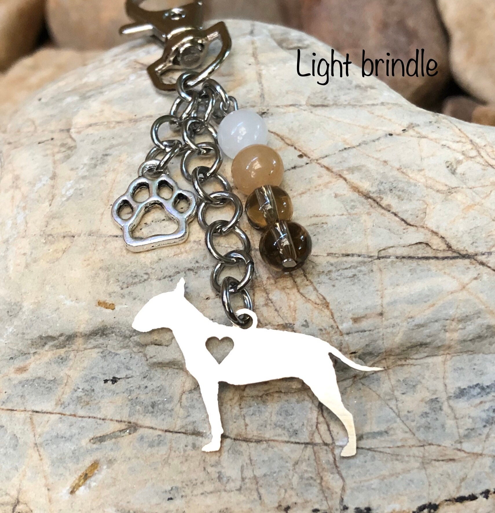Bull Terrier dog keychain stainless steel dog key chain