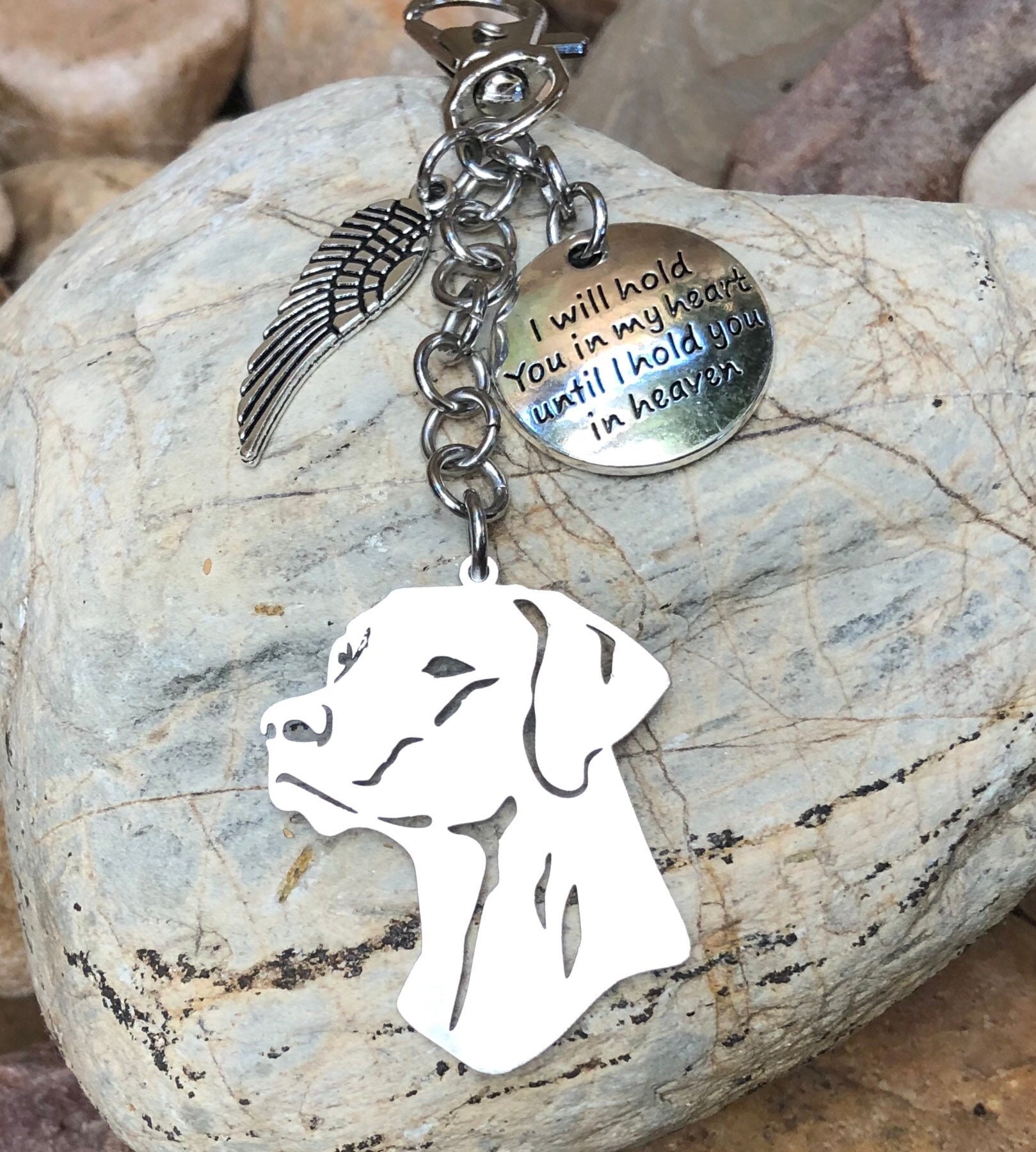 Rhodesian Ridgeback gemstone key chain - dog keychain - bag charm - pet  keepsake - ridgeback jewelry - jewellery