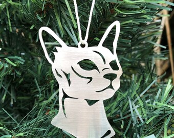 Siamese cat stainless steel christmas ornament, siamese face tree ornament, xmas hanging decoration