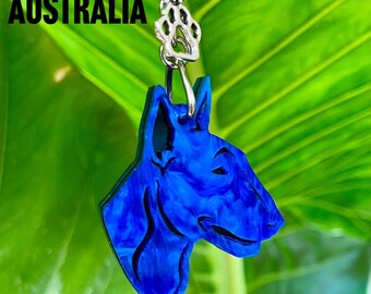 Bull Terrier dog keychain, acrylic dog keyring, bag charm, pet jewellery, keepsake, bull terrier jewelry, Christmas, gift, lasercut