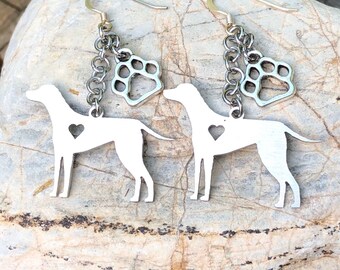 Dalmatian dog earrings, stainless steel dangle earrings, dalmatian jewelry, dog lover jewellery, Christmas gift, drop earrings