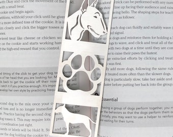 Bull Terrier stainless steel bookmark, dog bookmark, bull terrier dog gift, lasercut stainless steel book mark, Christmas
