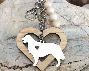 Golden Retriever dog keychain, stainless steel dog keychain, bag charm, golden retriever jewelry, animal themed jewellery, Christmas, gift