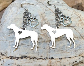 Rhodesian Ridgeback dog drop earrings, stainless steel dog earrings, ridgeback jewellery, drop earrings, pet jewelry, Christmas, gift