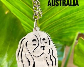 Cavalier dog keychain, acrylic dog keyring, bag charm, pet jewellery, keepsake, King Charles cavalier jewelry, Christmas, gift, lasercut