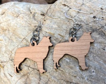 Border Collie lasercut earrings, drop earrings, dog earrings, border collie jewellery, dog lover, dog gift, dog jewelry, Christmas