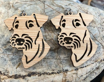 Airedale dog earrings, drop earrings, dog earrings, dog lover jewelry, dog gift, airedale face dog jewellery, lasercut, Christmas