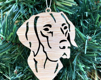 Vizsla dog lasercut christmas ornament, Hungarian Vizsla dog face tree ornament, xmas hanging decoration