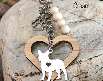 French Bulldog dog keychain, dog bag charm, dog key chain, french bulldog jewelry, jewellery, dog lover, Christmas, gift, stainless steel