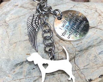 Beagle dog memorial keychain, dog keychain, pet bag charm, beagle jewelry, jewellery, key ring, keepsake