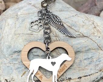 Rhodesian Ridgeback dog pet memorial keychain, pet keepsake, pet loss key chain, dog bag charm, rainbow bridge gift, dog jewellery