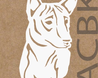 Basenji dog vinyl decal, outdoor premium vinyl, car window sticker, laptop, glass, phone, basenji dog face, Christmas