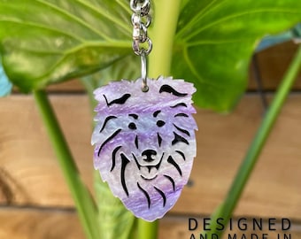 Rough Collie dog keychain, acrylic dog keyring, bag charm, pet jewellery, keepsake, rough collie jewelry, Christmas, gift, lasercut