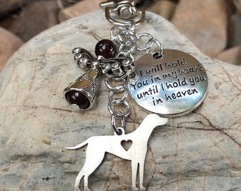 Dalmatian pet memorial keychain - pet keepsake - dog key chain - dog bag charm - pet loss - rainbow bridge - dog lover - dalmatian jewelry