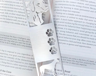 Rhodesian Ridgeback stainless steel bookmark, dog bookmark, ridgeback dog gift, lasercut stainless steel book mark, Christmas, 3 paws