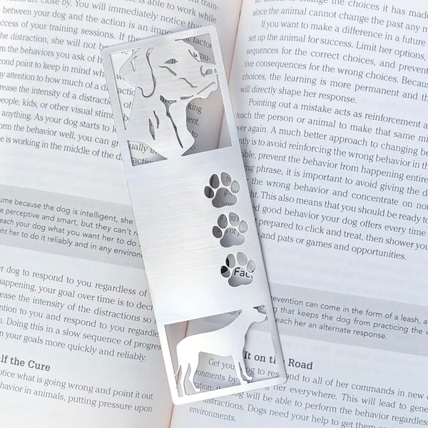 Rhodesian Ridgeback stainless steel bookmark, dog bookmark, ridgeback dog gift, lasercut stainless steel book mark, Christmas, 3 paws