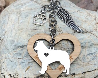 Border Collie dog pet memorial keychain, stainless steel pet loss keepsake key chain, dog bag charm, border collie jewelry, jewellery