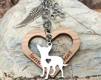 Chihuahua dog keychain pet memorial, pet keepsake, pet loss key chain, dog bag charm, rainbow bridge, chihuahua jewelry, jewellery
