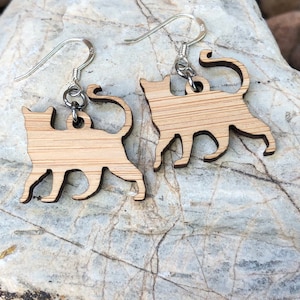 Burmese cat earrings, lasercut drop earrings jewelry, Burmese cat jewellery, Christmas gift