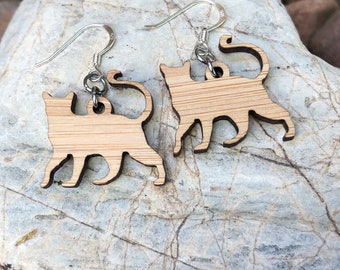 Burmese cat earrings, lasercut drop earrings jewelry, Burmese cat jewellery, Christmas gift