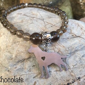 Bracciale per cani Labrador - bracciale con perline di pietre preziose - gioielli labrador - gioielli a tema cane - animale