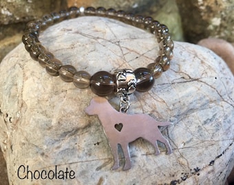 Labrador dog bracelet - gemstone beaded bracelet - labrador jewelry - dog themed jewellery - animal