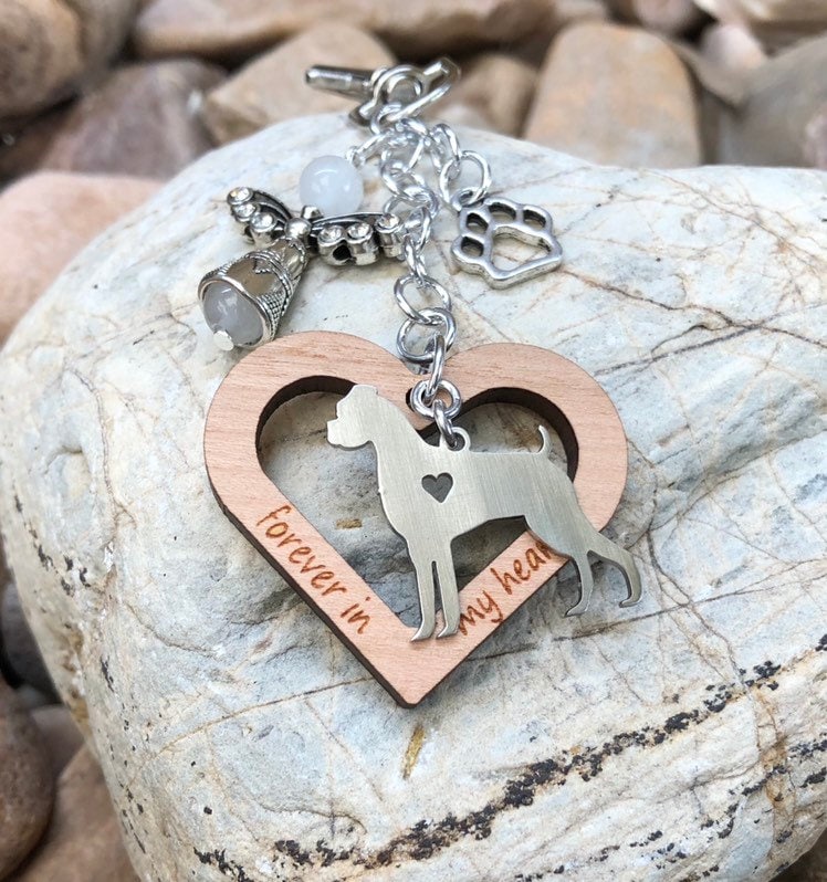 Boxer dog pet memorial keychain pet keepsake pet loss key chain dog bag charm rainbow bridge gift boxer dog jewellery jewelry