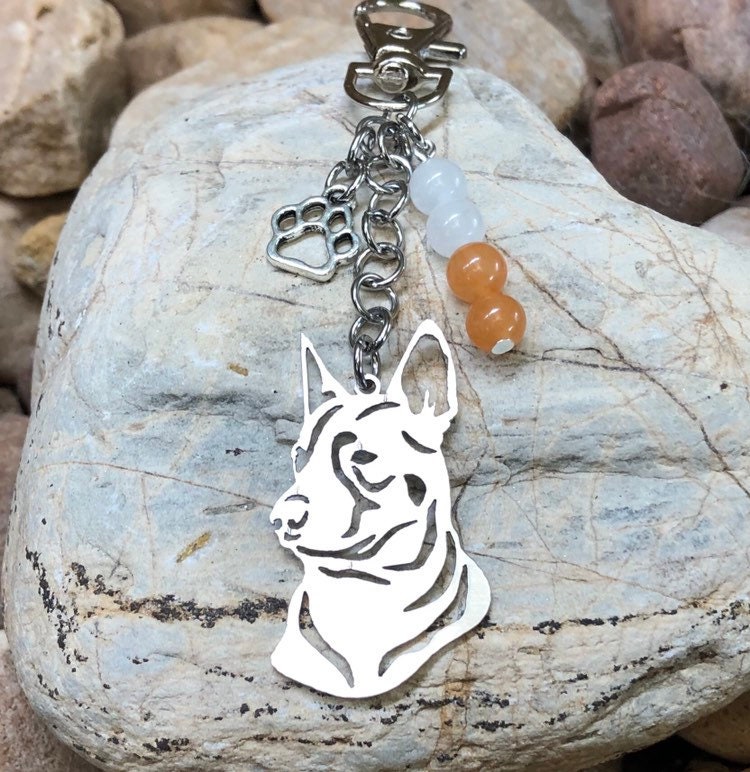 Blue Heeler dog keychain Red heeler Cattle dog key chain Etsy
