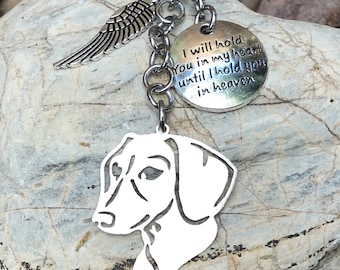 Dachshund dog pet memorial keychain - pet keepsake - pet loss key chain - dog bag charm - rainbow bridge gift - dog jewellery - jewelry