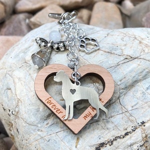 Boxer dog pet memorial keychain - pet keepsake - pet loss key chain - dog bag charm - rainbow bridge gift - boxer dog jewellery - jewelry