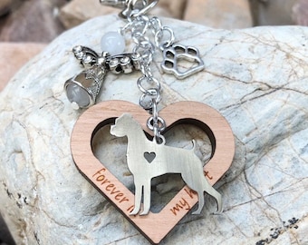 Boxer dog pet memorial keychain - pet keepsake - pet loss key chain - dog bag charm - rainbow bridge gift - boxer dog jewellery - jewelry