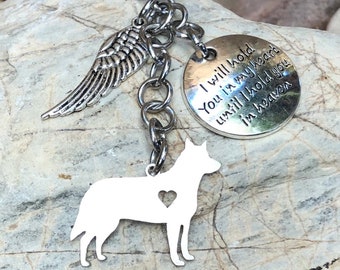 Heeler Cattle dog pet memorial dog keychain, pet keepsake, pet loss key chain, pet bag charm, heeler jewelry, dog jewellery, key chain