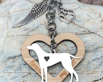 Vizsla dog pet memorial keychain - pet keepsake - pet loss key chain - dog bag charm - rainbow bridge gift - vizsla dog jewellery - jewelry