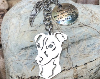 Jack Russell dog pet memorial keychain, pet keepsake, pet loss key chain, dog bag charm, rainbow bridge, jack russell dog jewelry