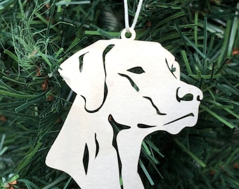 Rhodesian Ridgeback dog stainless steel christmas ornament, rhodesian ridgeback dog face tree ornament, xmas hanging decoration