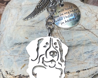 Bernese Mountain Dog pet memorial keychain - pet keepsake - pet loss key chain - dog bag charm