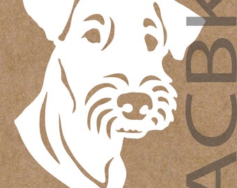 Airedale Terrier dog vinyl decal, outdoor premium vinyl, car window sticker, laptop, glass, phone, dog face, airedale, Christmas