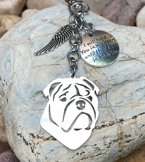 French Bulldog dog pet memorial keychain - pet keepsake - pet loss key chain  - dog bag charm - french bulldog jewelry - jewellery