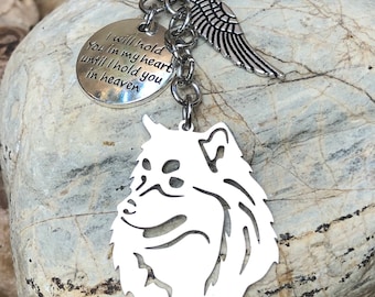 Finnish Lapphund pet memorial dog keychain, pet keepsake, dog key chain, bag charm, pet loss, gift, jewelry, lappie