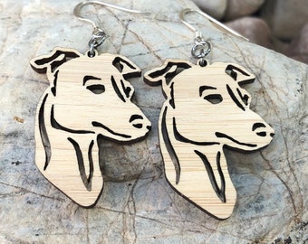 Italian Greyhound dog wood earrings, drop earrings, dog earrings, Italian greyhound dog lover jewelry, dog gift jewelry, Christmas gift