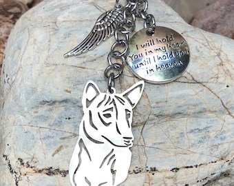 Basenji dog pet memorial keychain, pet keepsake, pet loss key chain, bag charm, dog key chain, basenji jewelry