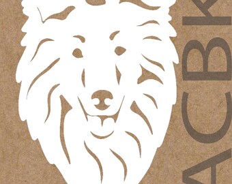 Rough Collie dog vinyl decal, outdoor premium vinyl, car window sticker, laptop, glass, phone, dog face, Christmas